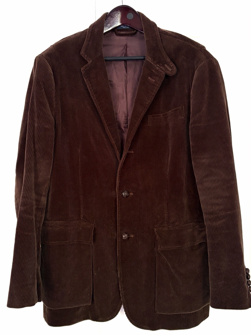 Polo Ralph Lauren Vintage Brown Corduroy 100% Cotton Sport Coat Blazer Large - Picture 1 of 16